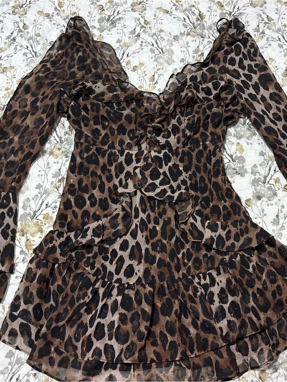 Fashion Nova Leopard Print Mini Dress in Brown and Black